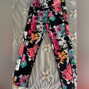 Calvin Klein Performance High Waist 7/8 Tight Leggings Medium Floral Print